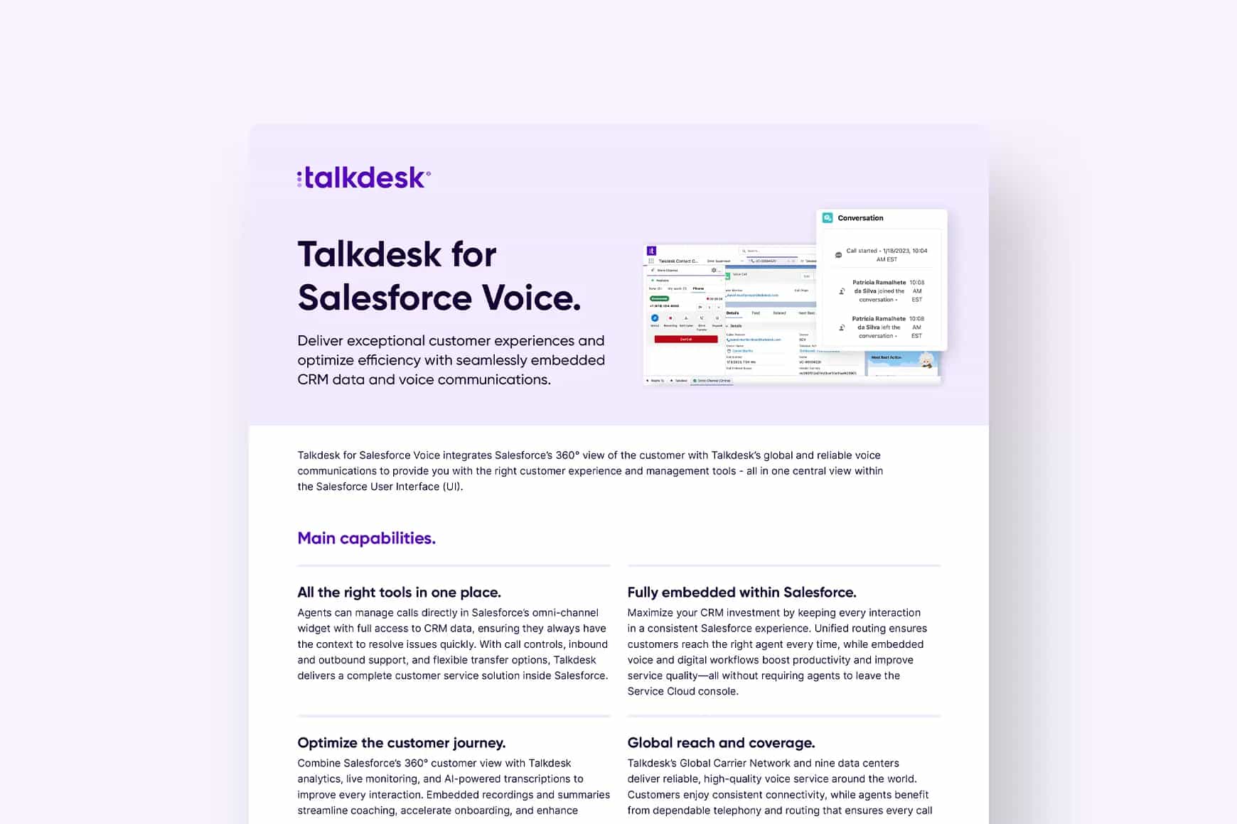 Talkdesk for Salesforce Voice