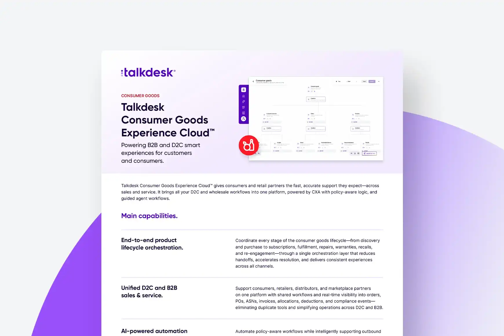 Talkdesk Consumer Goods Experience Cloud
