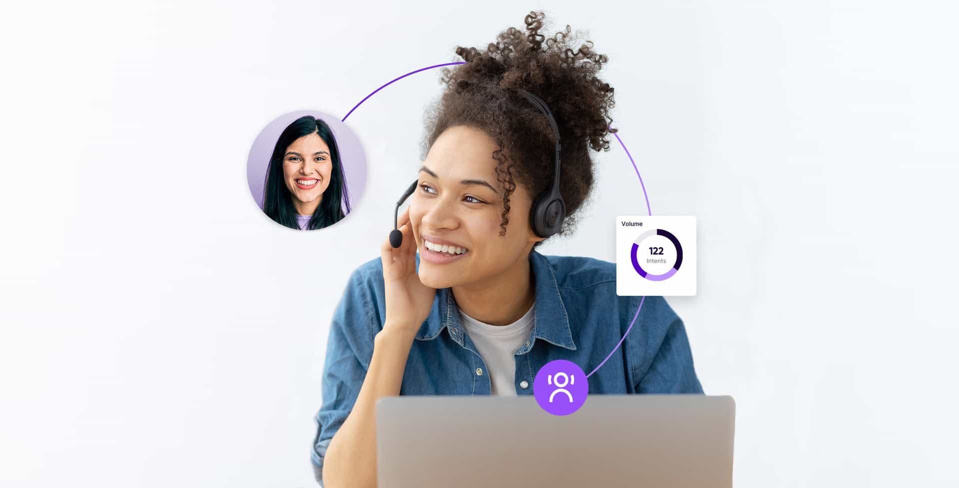 call center agent training enables a happy woman agent with a headset to provide great customer service to woman