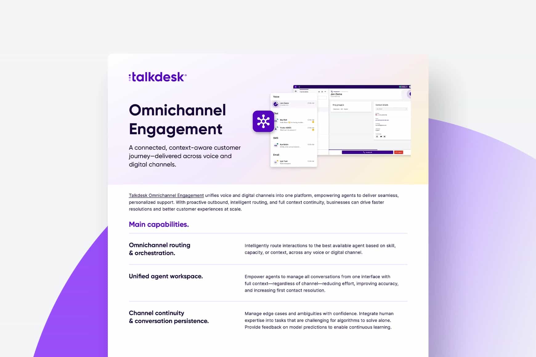 Engagement omnicanal Talkdesk